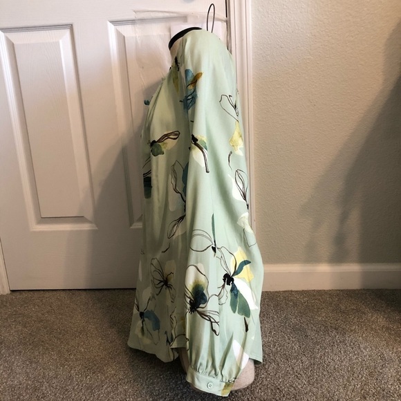 A New Day, NWT/ Mint Floral, long sleeve blouse, L - Picture 8 of 13